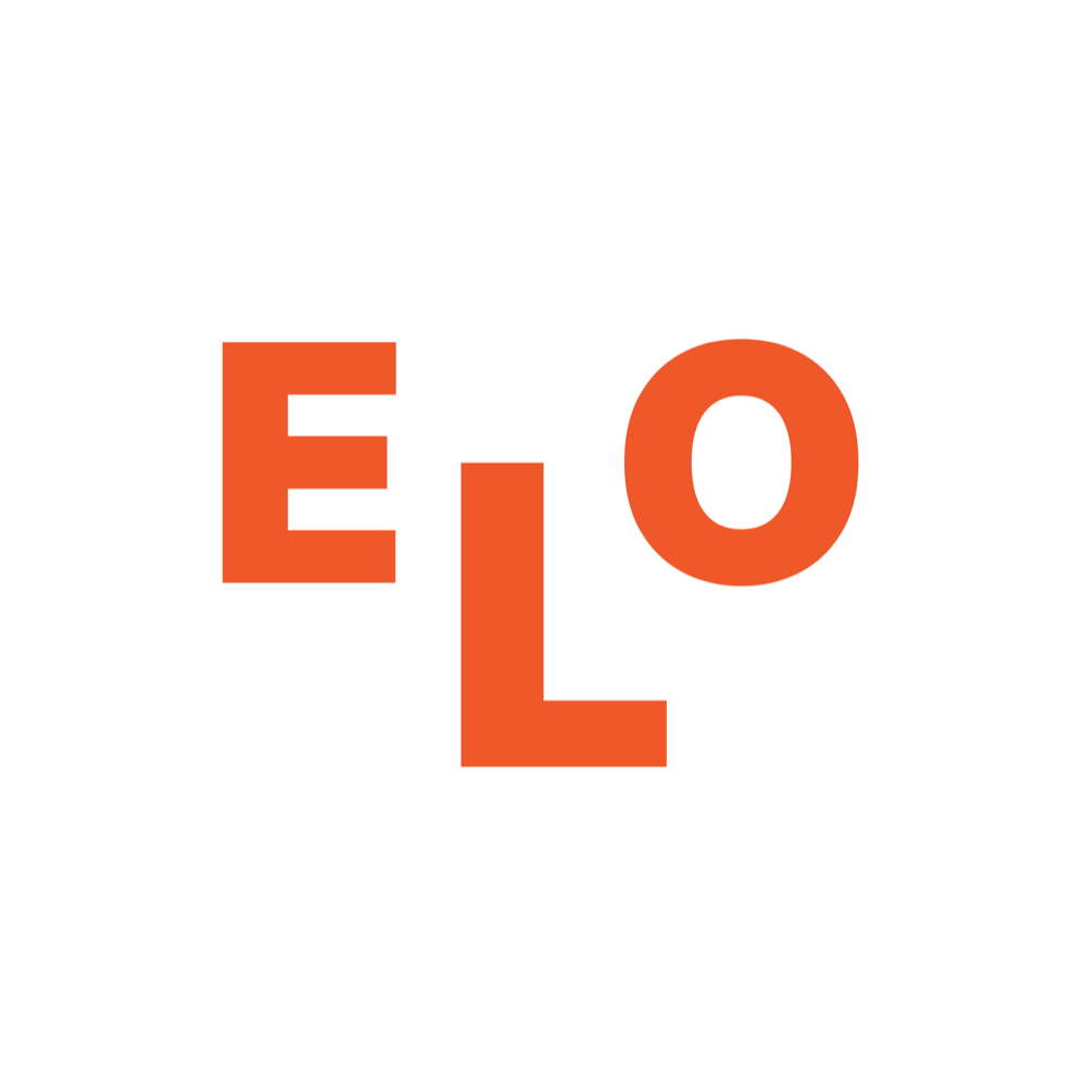 everyday lighter objects logo — the letters E L O in orange