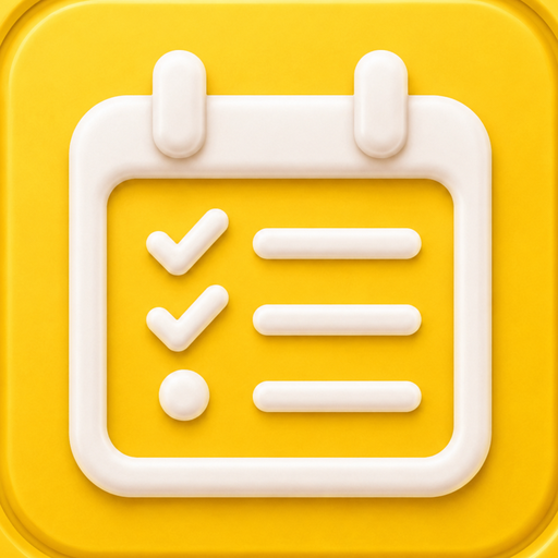 planner thing app icon: a yellow calendar with a checklist