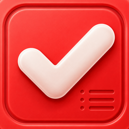 routine thing app icon: a red rounded square with a check mark