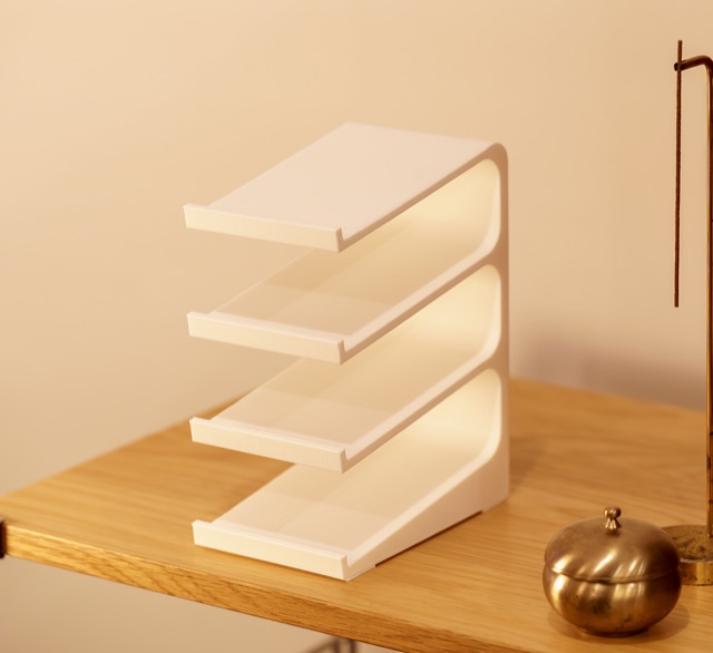 kds-1 keyboard display stand, 4 tiers, in warm light